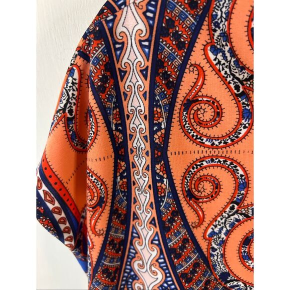 Alex Marie dress xl paisley print orange blue pink rn#58909 - Picture 6 of 10